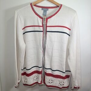 Vintage Koret Women's XL Cotton Jacket Patriotic America Grandma